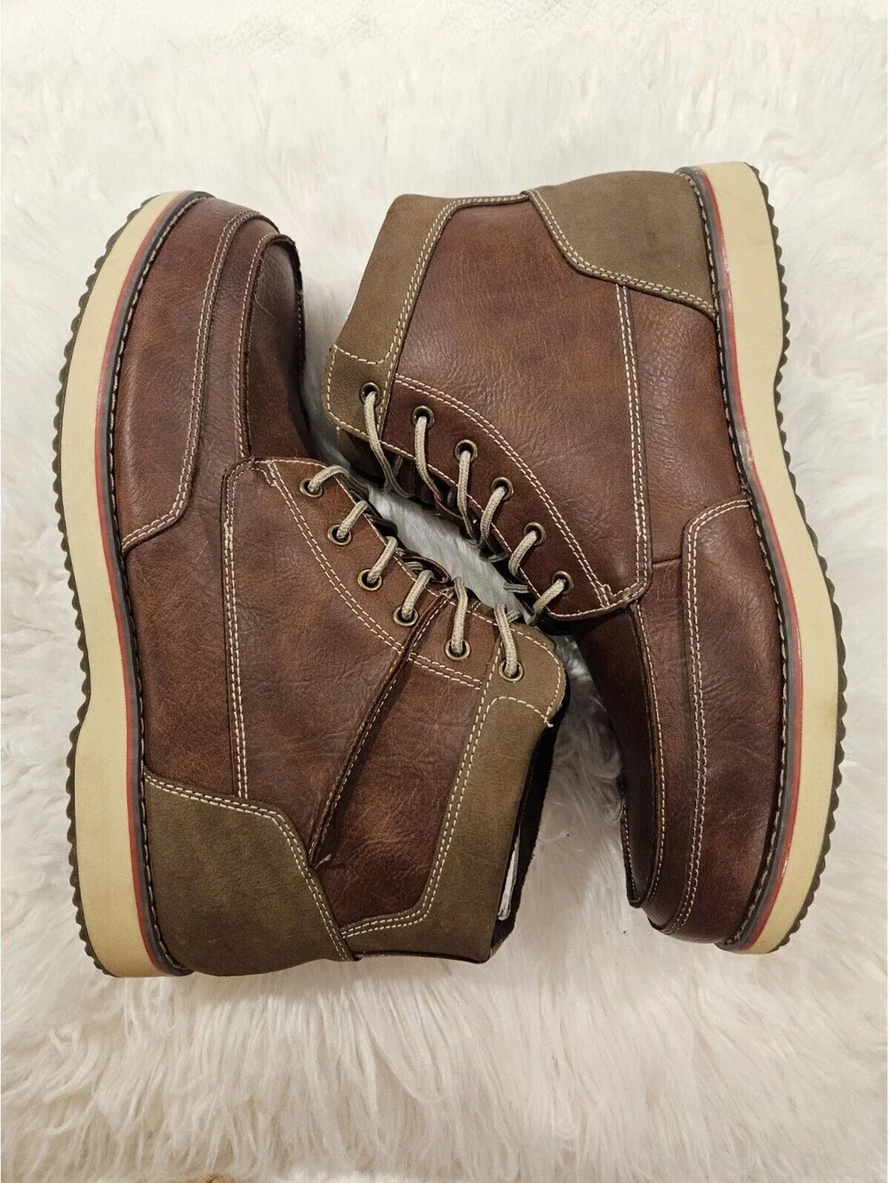 Sonoma Life + Style Sz 13 M Konggur Brown Mens Boots Lace-Up Chukka Shoes Kohls